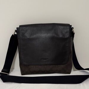 Coach Dark Leather Messenger Bag